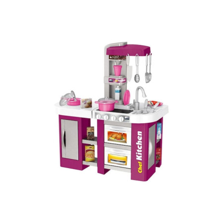 Set de joaca Bucatarie pentru copii cu robinet cu apa curgatoare, cu sunet si lumina, 53 piese, viol