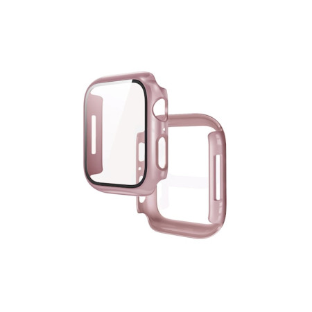 Carcasă de protecție 41mm cu sticlă pentru Apple Watch 7/8 WS3 - RoseGold