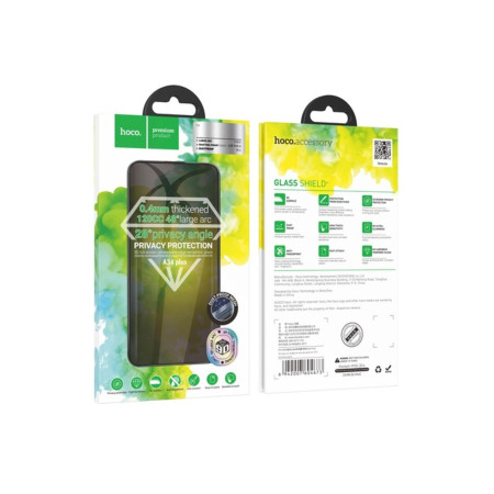 Protector de ecran 6D pentru iPhone 15, sticlă securizată, rezistentă la praf, antispy, ramă neagră (A34 Plus)