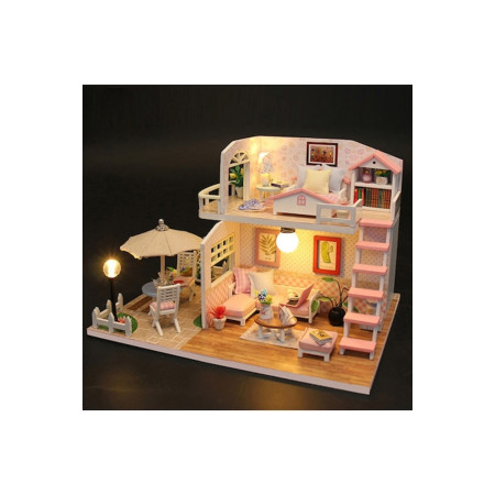 Căsuță de păpuși în miniatură pentru prințese, 13x19x15 cm, construită manual