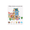 Set de construcție din lemn cu 128 de piese pentru copii — Educativ și creativ cu ilustrații vesele