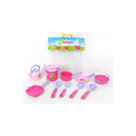 Set bucatarie pentru copii – jucarii de gatit si vesela, pentru varsta 3+, roz