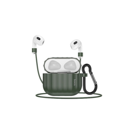 Husă de protecție din silicon WB22 Glory Series pentru AirPods 2021, verde închis, grosime 1,5 mm