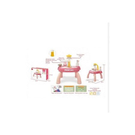 Masuta pentru desen Rabbit, cu proiector si accesorii, 24 modele
