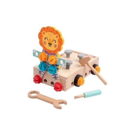 Set de joacă DIY pentru copii cu vârsta de peste 3 ani, din lemn, 44 de piese – Leu, 25x15 cm