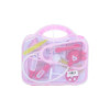 Set medical din plastic pentru copii, roz, cutie transparentă