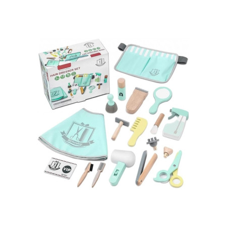 Set de Frizerie pentru Copii Hair Dresser - Jucarie din Lemn pentru Tuns si Infrumusetare