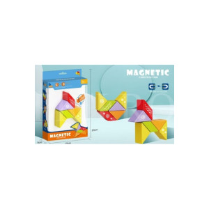Patratel magnetic Tangram cu 6 piese – jucarie educativa pentru copii, dimensiuni 20x15 cm фото