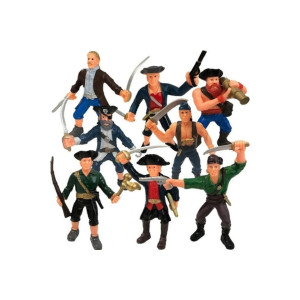 Figurine pirați pentru copii – Set de 8 piese, 8 cm înălțime, vârsta 3+, multicolore фото