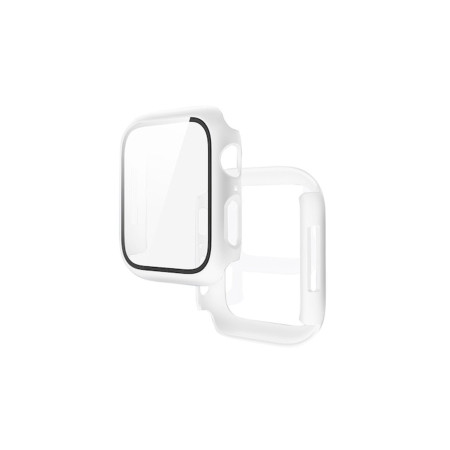 Carcasă de protecție 41mm cu sticlă pentru Apple Watch 7/8 WS3 - Albă