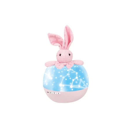 Lampă de noapte portabilă, rotativă cu proiecții, melodii și Bluetooth, Rabbit