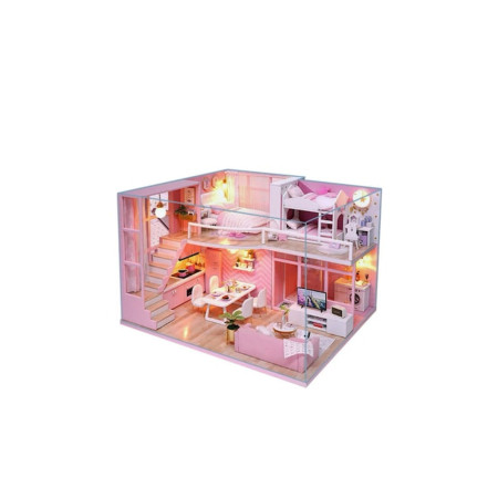 Casă de păpuși Toy-Toys, miniatură, cu lumină, 17x12x13cm, pentru fete