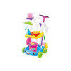 Set mare de jucării de curățenie pentru copii – mop, cărucioare de curățare și transport, accesorii; 52x15x40 cm, albastru