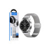 Curea metalică WH07 pentru ceas inteligent universal, conectori de 22 mm, magnetică, argintiu milanez