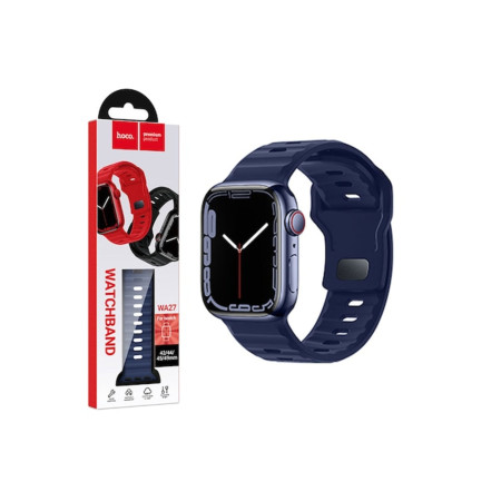 Curea din silicon (WA27), mărime universală (42/44/45/49 mm) - albastru marin