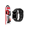 Curea din silicon (WA27), pentru iWatch, mărime universală (42/44/45/49 mm) - Curea flexibilă, în trepte, neagră