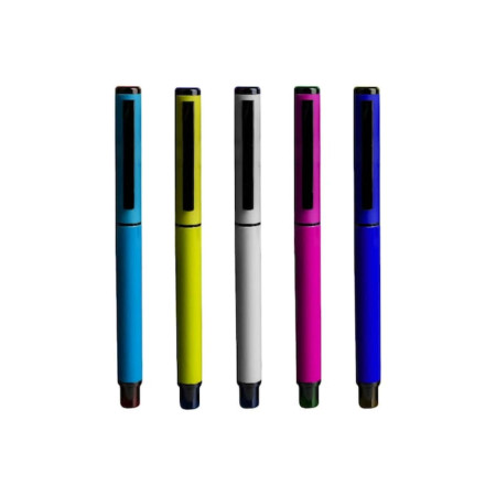 Stilou metalic, corp în 5 culori diferite, set de 12 bucăți