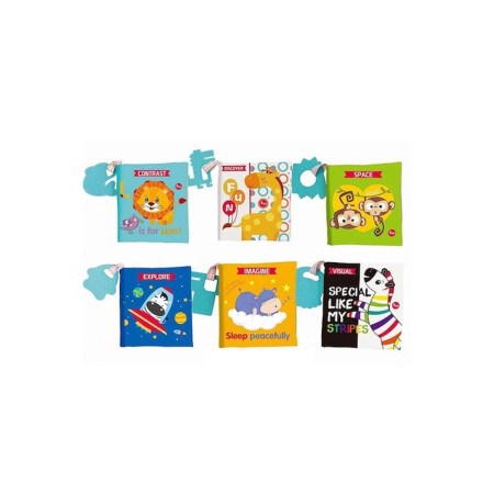 Set 6 cărți senzoriale și educative pentru bebeluși