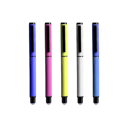 Set de 12 pixuri colorate lucioase, culori intense, design minimalist modern, 5 culori diferite