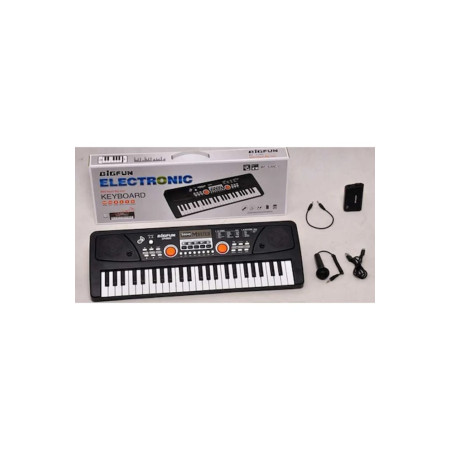Instrument muzical pentru copii - Orgă BF-630C1 sintetizator 63x20x6 cm, alb-negru